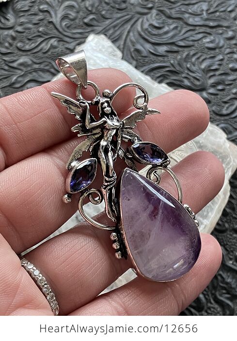 Fairy with Purple Amethyst and Faceted Gems Jewelry Crystal Pendant - #hhaSv12VKBM-2