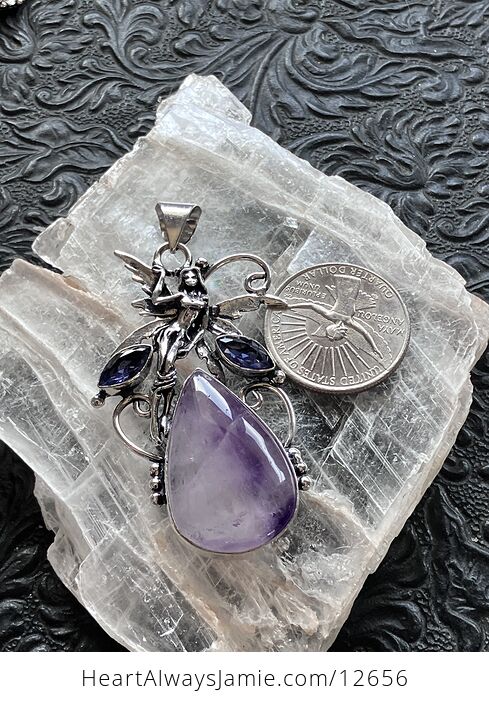 Fairy with Purple Amethyst and Faceted Gems Jewelry Crystal Pendant - #hhaSv12VKBM-4