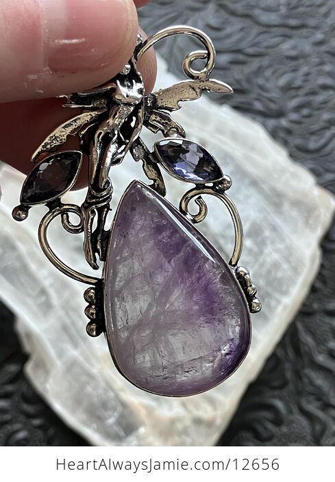 Fairy with Purple Amethyst and Faceted Gems Jewelry Crystal Pendant - #hhaSv12VKBM-6