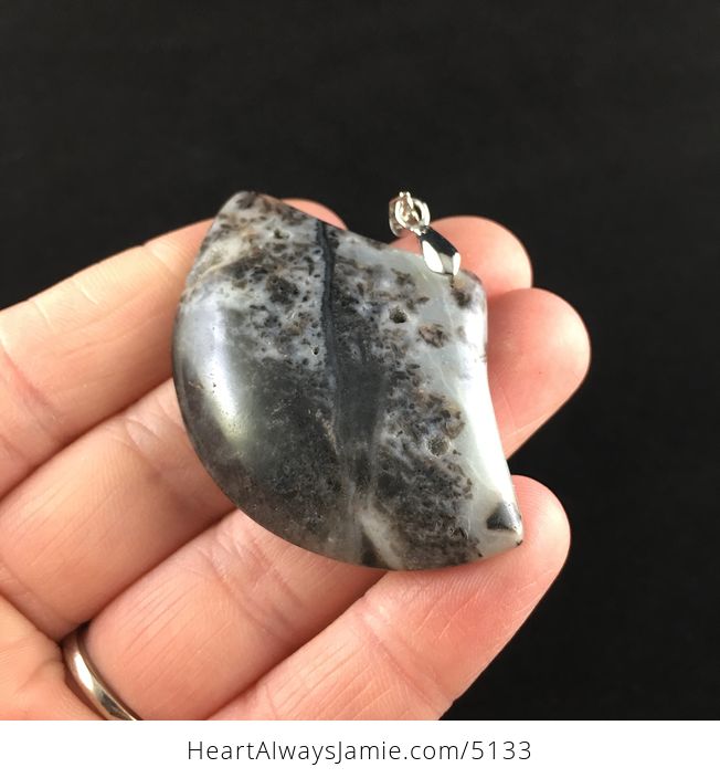 Fan Shaped Amazonite Jasper Stone Jewelry Pendant - #4IIVm2ic7ds-3