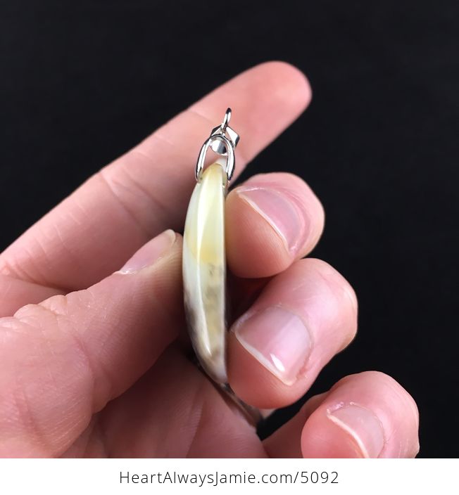 Fan Shaped Amazonite Jasper Stone Jewelry Pendant - #Ytnv6NLLrJk-5
