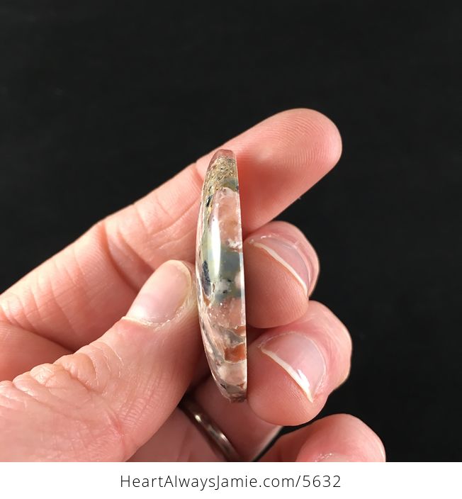 Fan Shaped Rhodochrosite Stone Jewelry Pendant - #eCAai0sBEqE-5