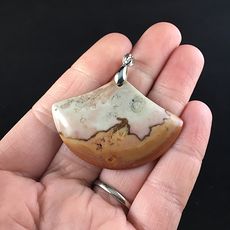 Fan Shaped Succor Creek Jasper Stone Jewelry Pendant #lmd6Tu5P284