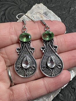 Fantasy Fairy Core Witchy Styled Peridot and Topaz Earrings Stone Crystal Jewelry #nRIuKmu0sYI