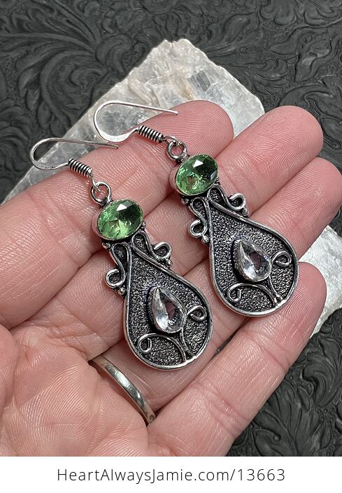 Fantasy Fairy Core Witchy Styled Peridot and Topaz Earrings Stone Crystal Jewelry - #nRIuKmu0sYI-2