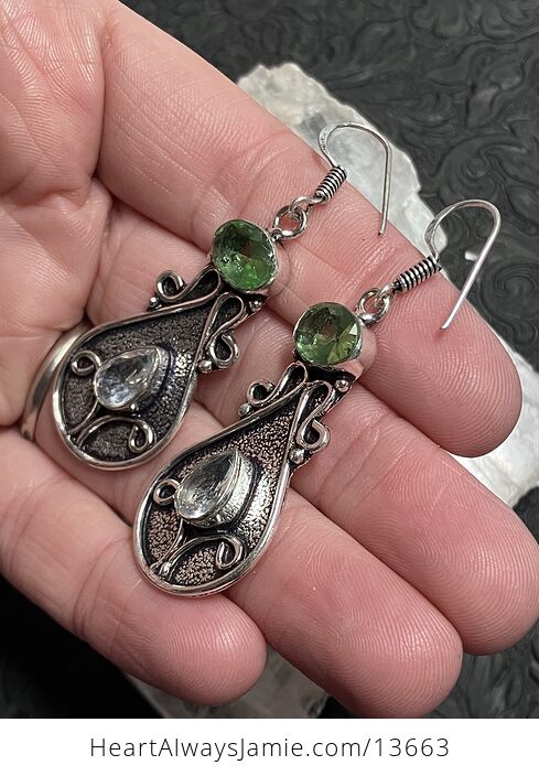 Fantasy Fairy Core Witchy Styled Peridot and Topaz Earrings Stone Crystal Jewelry - #nRIuKmu0sYI-3