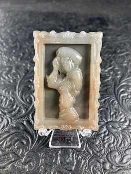 Female Pirate Carved Stone Pendant Cabochon Jewelry Mini Art Ornament #WK9iRi48HTo