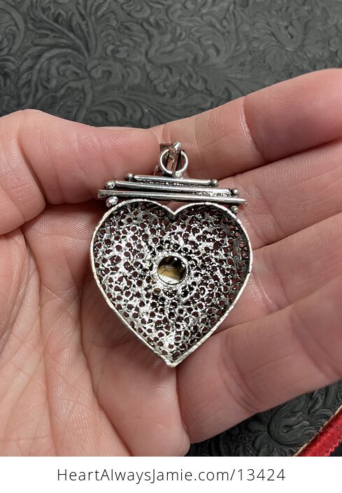 Filigree Tigers Eye Heart Pendant Gemstone Crystal Jewelry - #1dY6s4Nm1Kc-5