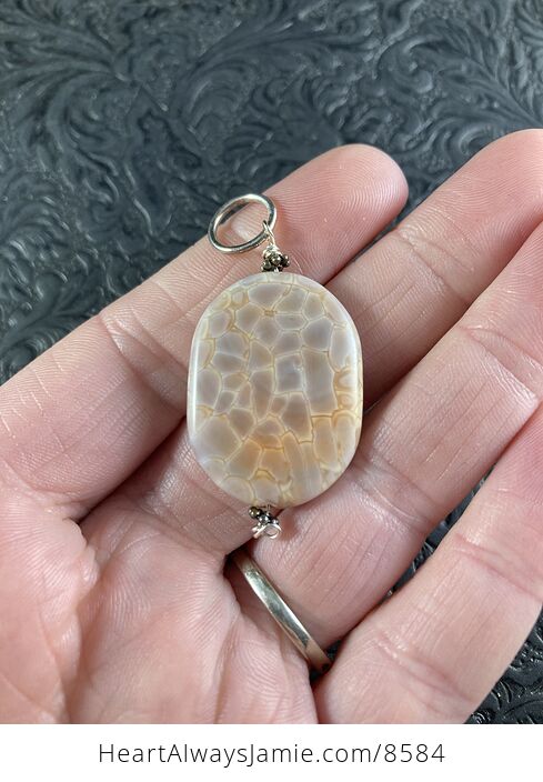 Fire Agate Stone Jewelry Pendant - #HdmPCeT3OrY-2