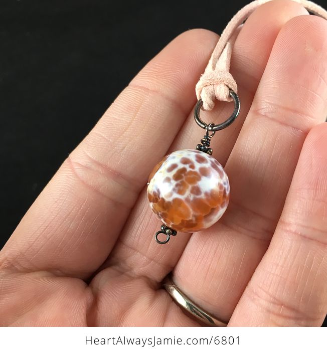 Fire Agate Stone Jewelry Pendant Necklace - #osC00qknbPY-2
