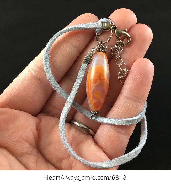 Fire Agate Stone Jewelry Pendant Necklace - #qCtmBmxcdf4-1