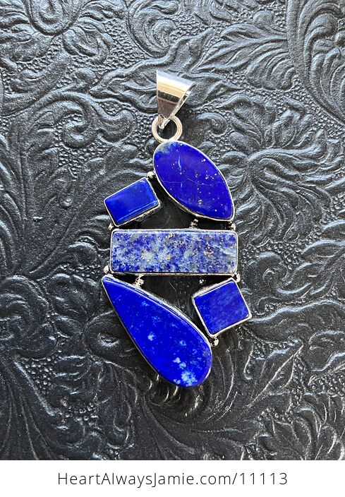 Five Lapis Lazuli Gems Crystal Stone Jewelry Pendant - #b8m4Jb1VlBg-2