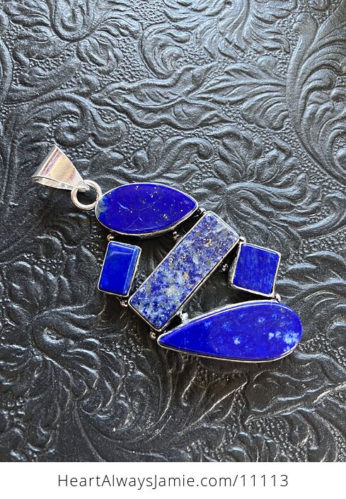Five Lapis Lazuli Gems Crystal Stone Jewelry Pendant - #b8m4Jb1VlBg-7