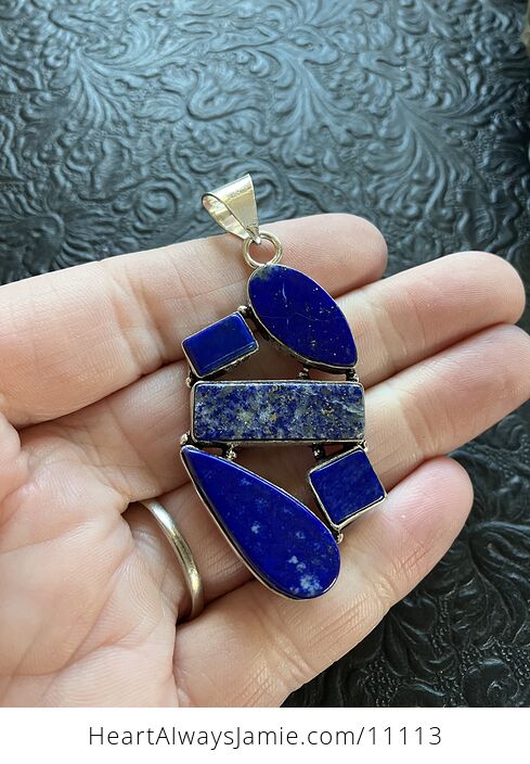 Five Lapis Lazuli Gems Crystal Stone Jewelry Pendant - #b8m4Jb1VlBg-3