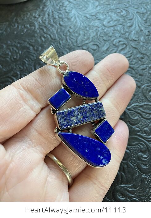 Five Lapis Lazuli Gems Crystal Stone Jewelry Pendant - #b8m4Jb1VlBg-4