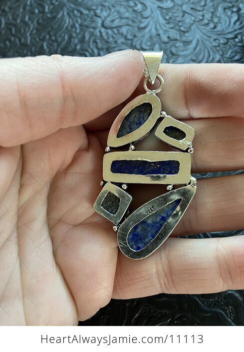 Five Lapis Lazuli Gems Crystal Stone Jewelry Pendant - #b8m4Jb1VlBg-6