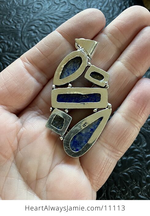 Five Lapis Lazuli Gems Crystal Stone Jewelry Pendant - #b8m4Jb1VlBg-1