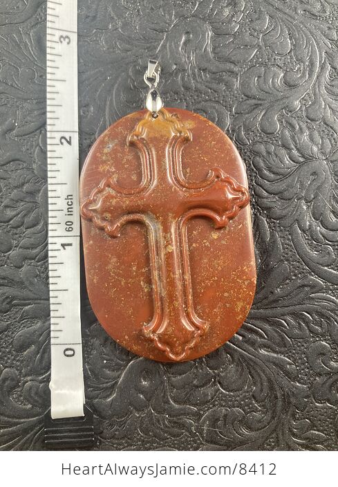 Flame Jasper Jasper Cross Stone Jewelry Pendant Mini Art Ornament - #JT7W7GWmxvc-2