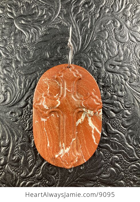Flame Jasper Jasper Cross Stone Jewelry Pendant Mini Art Ornament - #xtPYQnIbAgI-4