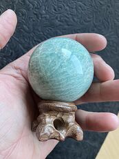 Flashy Amazonite Crystal Sphere #TF0V8ZV1dgA