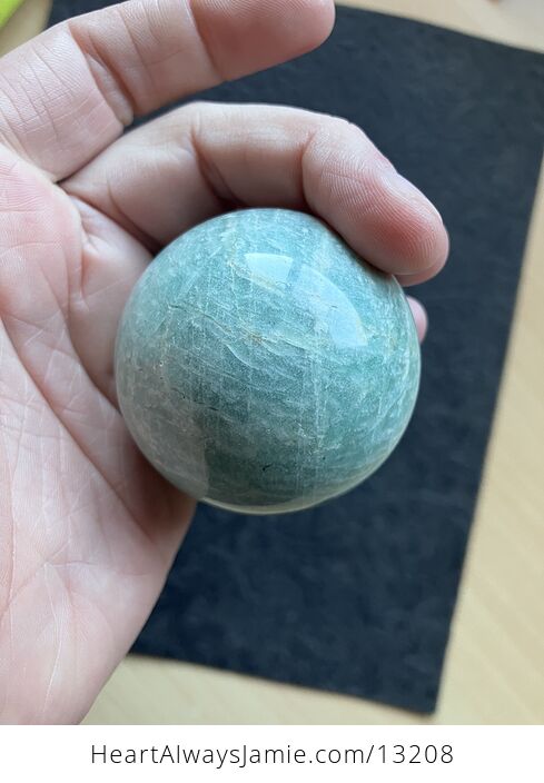 Flashy Amazonite Crystal Sphere - #TF0V8ZV1dgA-8