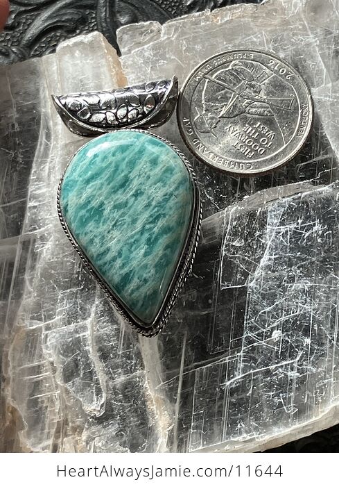 Flashy Amazonite Crystal Stone Jewelry Pendant - #7QQKoYeAJYQ-3