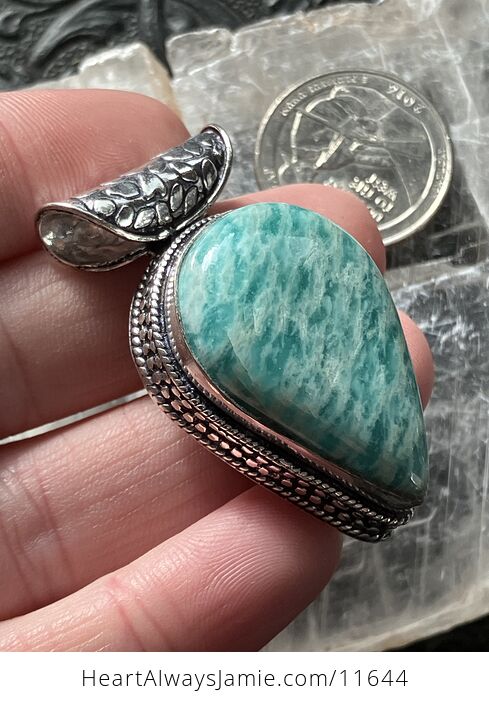 Flashy Amazonite Crystal Stone Jewelry Pendant - #7QQKoYeAJYQ-5