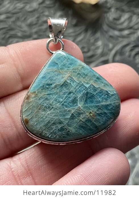 Flashy Blue Apatite Stone Crystal Jewelry Pendant - #XcHyFADGRZw-2
