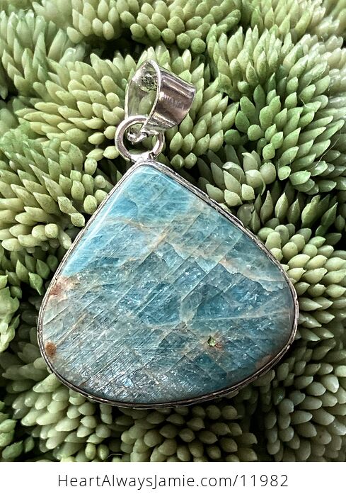 Flashy Blue Apatite Stone Crystal Jewelry Pendant - #XcHyFADGRZw-1