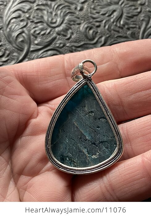 Flashy Blue Apatite Stone Crystal Jewelry Pendant - #kRQxFVR9Lf8-7