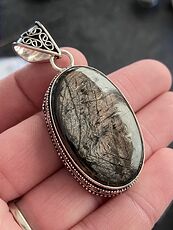 Flashy Hypersthene Stone Crystal Jewelry Pendant #ODOep0VFO7g