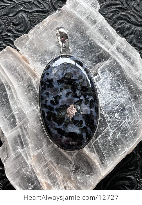 Flashy Indigo Gabbro Mystic Merlinite Gemstone Crystal Jewelry Pendant - #U9vYaUSHytM-1