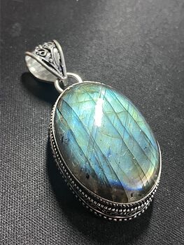 Flashy Labradorite Crystal Stone Jewelry Pendant #0lg4ARZ33Uk