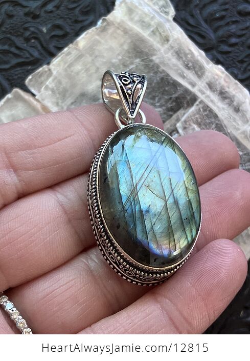 Flashy Labradorite Crystal Stone Jewelry Pendant - #0lg4ARZ33Uk-4