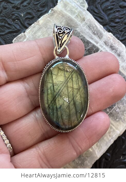 Flashy Labradorite Crystal Stone Jewelry Pendant - #0lg4ARZ33Uk-2