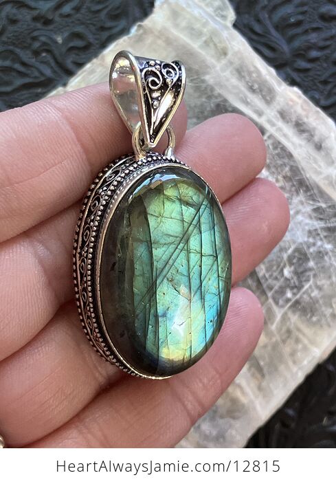 Flashy Labradorite Crystal Stone Jewelry Pendant - #0lg4ARZ33Uk-5