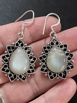 Flashy Moonstone Crystal Stone Jewelry Earrings with Hearts #rBhjIqpPhFY