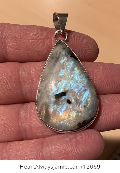 Flashy Rainbow Moonstone Gemstone Crystal Jewelry Pendant - #30Xsa5Tr5LI-1