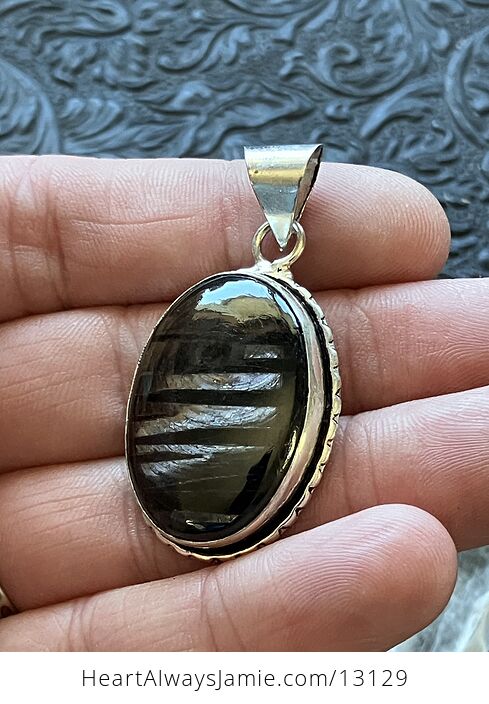 Flashy Striped Hypersthene Pendant Stone Crystal Jewelry - #a4StfBTgvSk-6