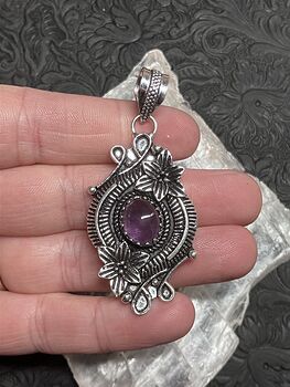 Floral Amethyst Pendant Gemstone Crystal Jewelry #SwglGrANwzo