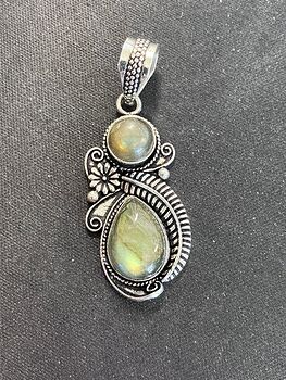 Floral and Fern Labradorite Crystal Stone Jewelry Pendant #Y9nIm6v0Akg