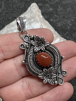 Floral Carnelian Pendant Gemstone Crystal Jewelry #jV6GW21rWFc