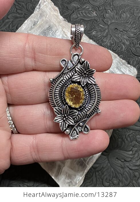 Floral Citrine Pendant Gemstone Crystal Jewelry - #N4jEKHUgeNc-6