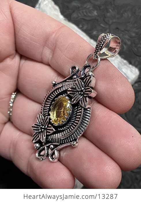 Floral Citrine Pendant Gemstone Crystal Jewelry - #N4jEKHUgeNc-5