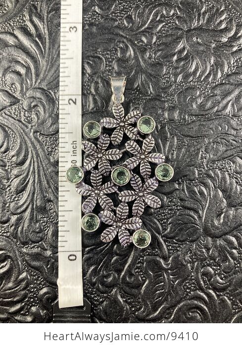 Floral Peridot Crystal Jewelry Stone Pendant - #K8xdEqfj9GA-1