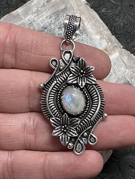 Floral Rainbow Moonstone Pendant Gemstone Crystal Jewelry #YAuuzAYfKmw