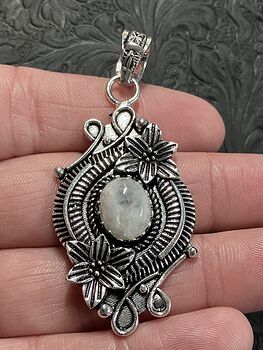 Floral Rainbow Moonstone Pendant Gemstone Crystal Jewelry #qrfPgo9ovm4