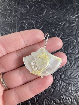 Flying Pixie Fairy Carved in Mother of Pearl Shell Pendant Jewelry #qvyNCJJquNw