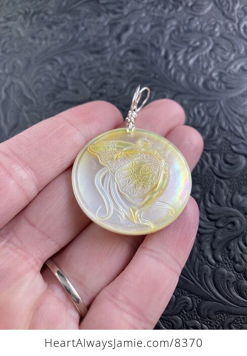 Flying Pixie Fairy Carved in Mother of Pearl Shell Pendant Jewelry - #2fmMbORlxbc-4