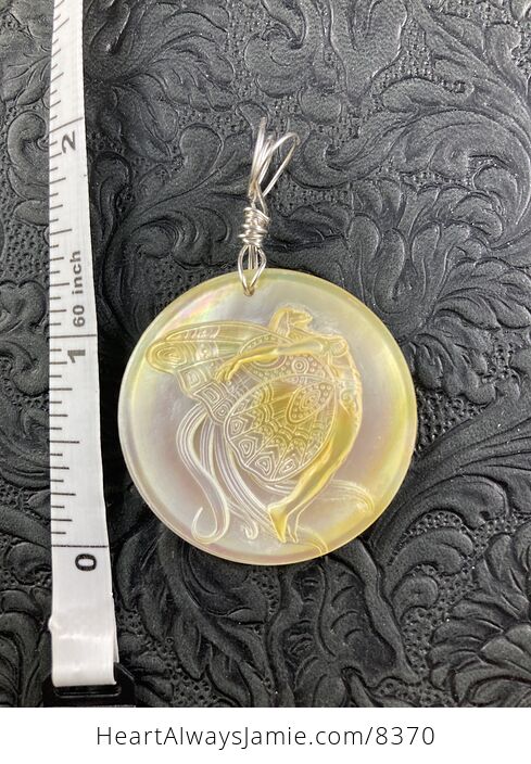 Flying Pixie Fairy Carved in Mother of Pearl Shell Pendant Jewelry - #2fmMbORlxbc-2